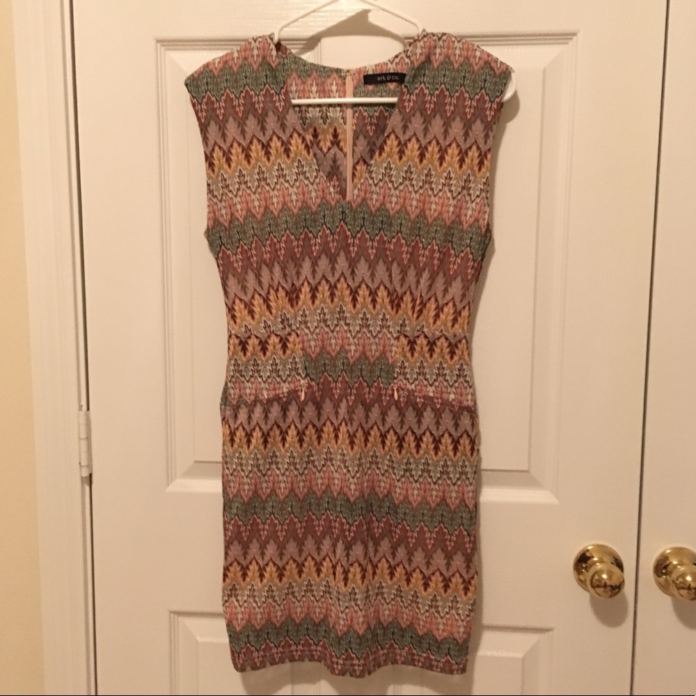 Arc&Co Patterned Sheath Dress, Size S